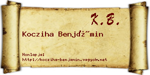 Kocziha Benjámin névjegykártya