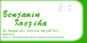 benjamin kocziha business card